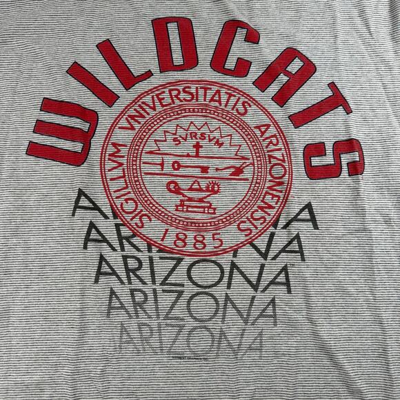 Vintage University of Arizona wildcats striped t-shirt size large made in USA - Picture 2 of 7